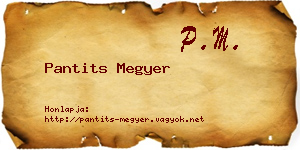 Pantits Megyer névjegykártya
